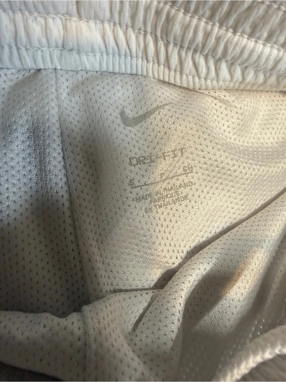 Nike Boys White Athletic Shorts with Black Trim